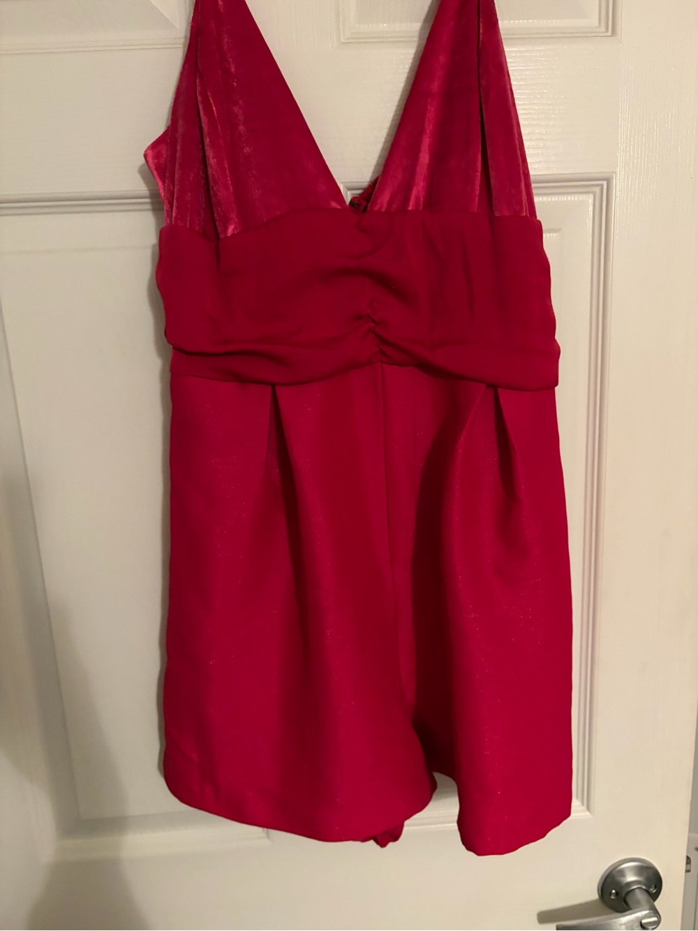 Free People Red Sleeveless V-Neck Romper